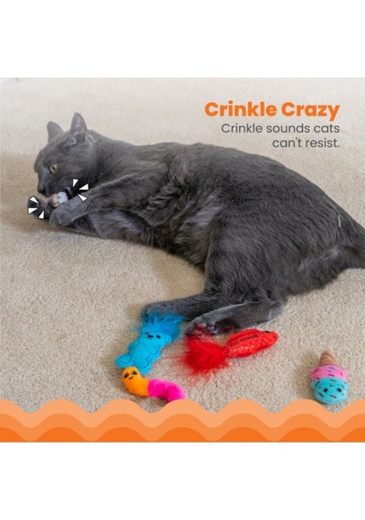 Catstages Kitty Sweet Treats Şekerleme Şeklinde Catnip'li Kedi Çiğneme Oyuncağı 6'lı Paket