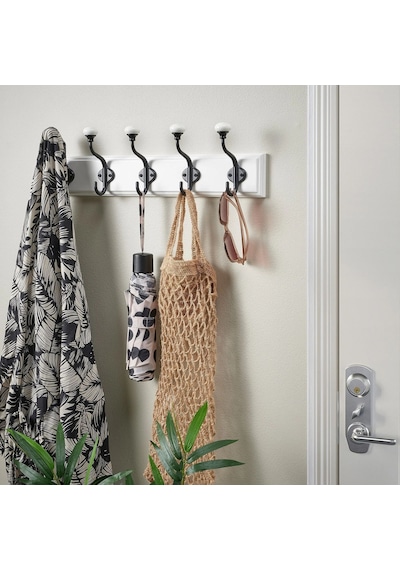 Ikea Landkrabba Banyo Askısı 5 Kancalı 50 X 13 X 8 Cm Beyaz - Siyah
