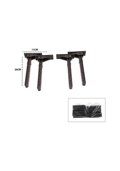 4 Adet Kahverengi Sofra Ayak Komple Plastik 20cm Aç Kapa Bx40 6997