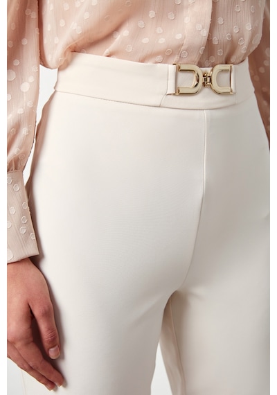 Sateen Aksesuar Detaylı Pantolon - Bej