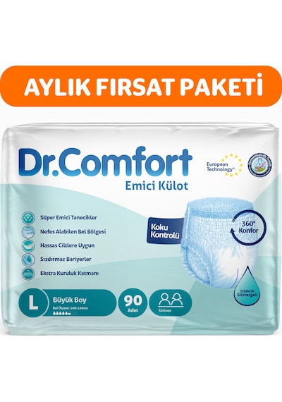 Dr. Comfort Emici Külot Yetişkin Hasta Bezi L 3 x 30'lu