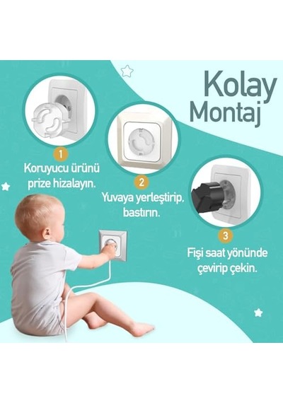 Elektrik Çarpması Önleyici Topraklı Priz Koruyucu Şeffaf Elektirik Piriz Koruması Kapağı Bebek Odası Güvenl