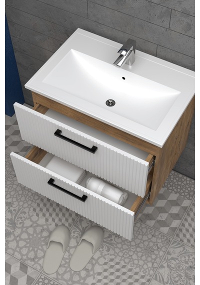 Teta Home Havana 80 Cm Mdf Gövde Membran Kapak Banyo Dolabı Seti Atlantik Çam - Beyaz Teta Home Havana 80 Cm Mdf Gövde Membran Kapak Banyo Dolabı Seti Atlantik Çam - Beyaz