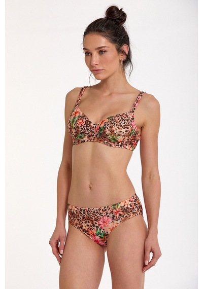 Argento Kadın Leopar Desenli İnce Sabit Kaplı Balenli Ayarlanabilir Askılı Slip Bikini Takımı Leopar Argento Kadın Leopar Desenli İnce Sabit Kaplı Balenli Ayarlanabilir Askılı Slip Bikini Takımı Leopar