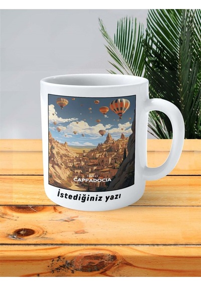 Cappadocia Baskılı Kupa Bardak Kişiye Özel Desen Çok Renkli