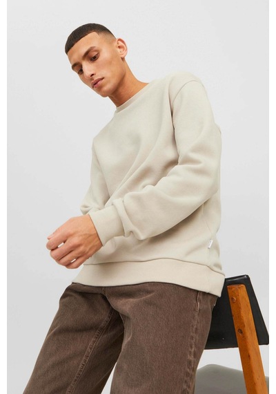 Jack & Jones Jjebradley Sweat Crew Bej Erkek Sweatshirt Bej