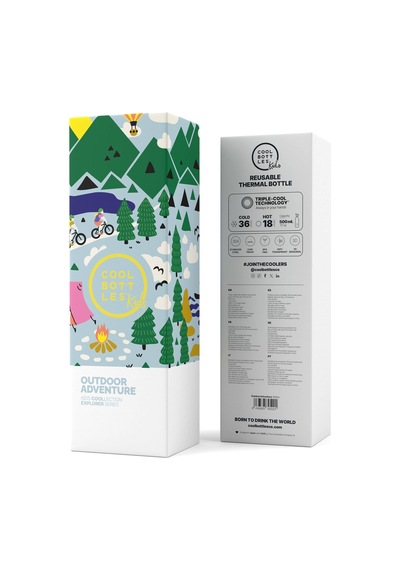 Cool Bottles The Kids Bottle Outdoor Adventure Pipetli Termos Sul Çok Renkli