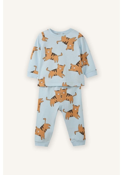 Defacto %100 Pamuklu Kaplan Desenli 2'li Pijama Takımı Erkek Bebek G8834A526SP