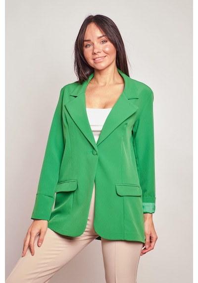 Yakalı Kolu Katlamalı Cep Kapaklı Salaş Boyfriend Oversize Hafif Likralı Kumaş Blazer Ceket-yeşil Yeşil Yakalı Kolu Katlamalı Cep Kapaklı Salaş Boyfriend Oversize Hafif Likralı Kumaş Blazer Ceket-yeşil Yeşil