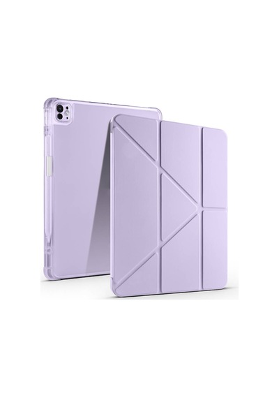 Apple Uyumlu iPad, Air 11 2024 Kılıf Tri Folding Kalem Bölmeli Standlı Kılıf Tablet Kılıfı