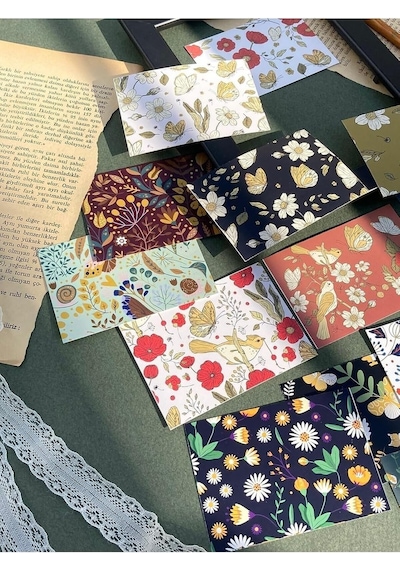 Vintage Scrapbook Kağıdı, Bullet Journal Ajanda, Defter Süsleme Genel