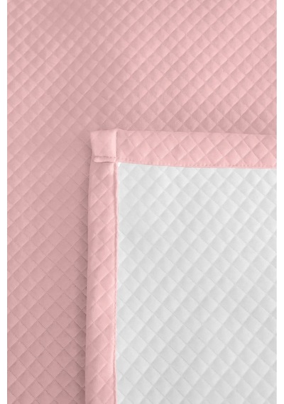 Evimde Bambaşka Sade Pudra Kız Çocuk Dekoratif Pike Takımı - Pastel Pembe Bebek Odası Yatak Örtüsü - 160x220  CM