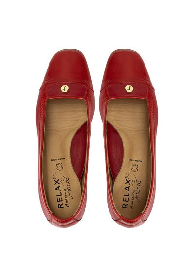 Relax Anatomic Kadın Hakiki Deri Kırmızı Comfort Ayakkabı 611 E2254 Bn Ayk Y19 Vernıce Red/leather Red Kırmızı
