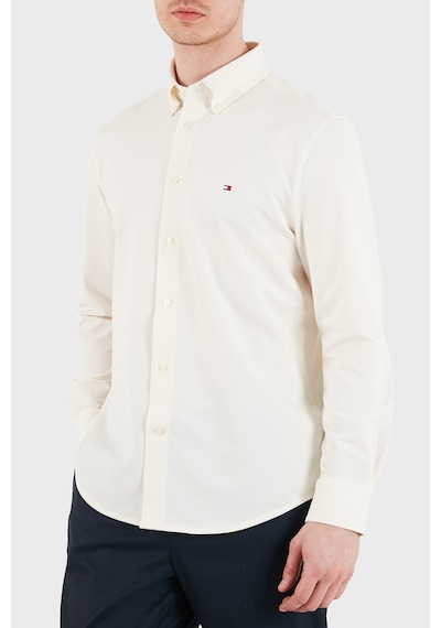 Tommy Hilfiger Pamuk Karışımlı Uzun Kollu Gömlek Erkek Gömlek Mw0mw41781 Z00 Açık Bej