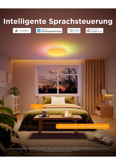 Govee Tavan Lambası Rgbıc 48,5w, Akıllı Led Tavan Işığı 4300lm Matter, Alexa Ve Google Assistant İle Uyumlu, Tavan Lambası Led Ø38cm Lamba Oturma Odası Yatak Odası İçin Arkadan Aydınlatmalı Kısılabilir Siyah Govee Tavan Lambası Rgbıc 48,5w, Akıllı Led Tavan Işığı 4300lm Matter, Alexa Ve Google Assistant İle Uyumlu, Tavan Lambası Led Ø38cm Lamba Oturma Odası Yatak Odası İçin Arkadan Aydınlatmalı Kısılabilir Siyah