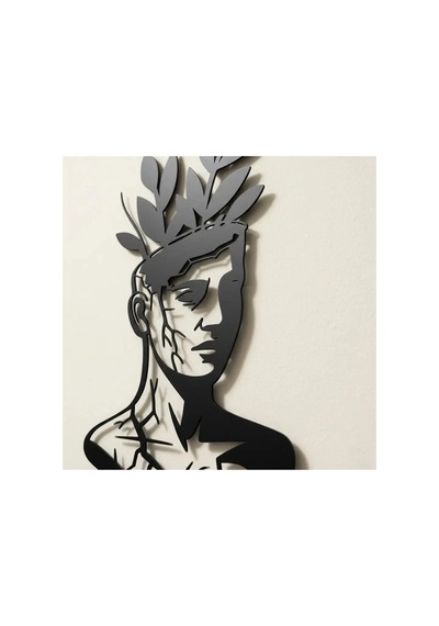 Filizlenen Zihin Metal Duvar Tablosu - Metal Duvar Sanatı - Altın - 60 X 75 Cm