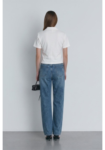 Suud Collection Ekru Jane Polo Yaka Tişört