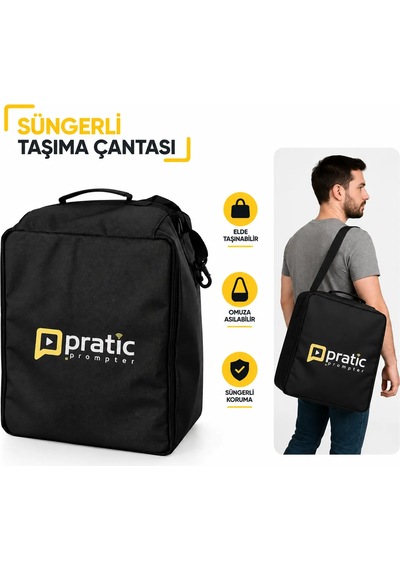 Pratic Tablet Prompter Pro Plus Set Kumanda Çanta Tripod Yerli Üretim