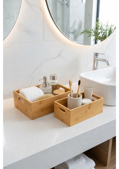 2'li Bambu Düzenleyici Organizer Sepet Seti Ahşap Çok Amaçlı Düzenleme Kutusu Mutfak, Banyo, Dolap Ve Ofis Organizer Diğer 2'li Bambu Düzenleyici Organizer Sepet Seti Ahşap Çok Amaçlı Düzenleme Kutusu Mutfak, Banyo, Dolap Ve Ofis Organizer Diğer