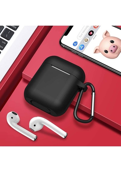 Airpods 1/2. Nesil İle Uyumlu İnce Ve Hafif Silikon Kılıf, Yumuşak Esnek Tasarım, Anahtarlıklı, Kablolu Ve Kablosuz Şarj Uyumlu, Günlük Kullanım Aksesuarı Siyan A1523 A1722 A1602 A2031 A2032