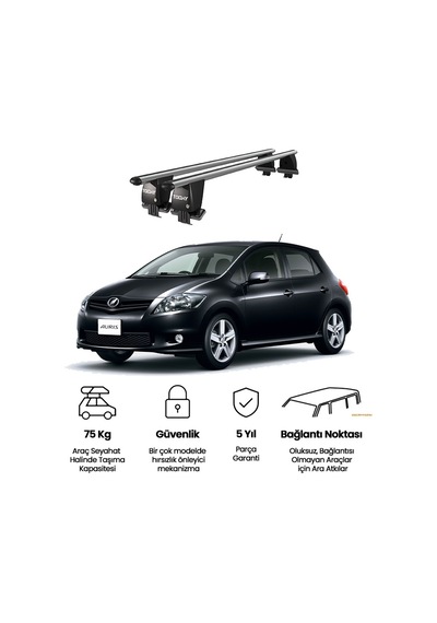 Royal Subaru Trezia 2011 Ve Sonrası Uyumlu Gri Kilitli Ara Atkı Port Bagaj Tavan Barı