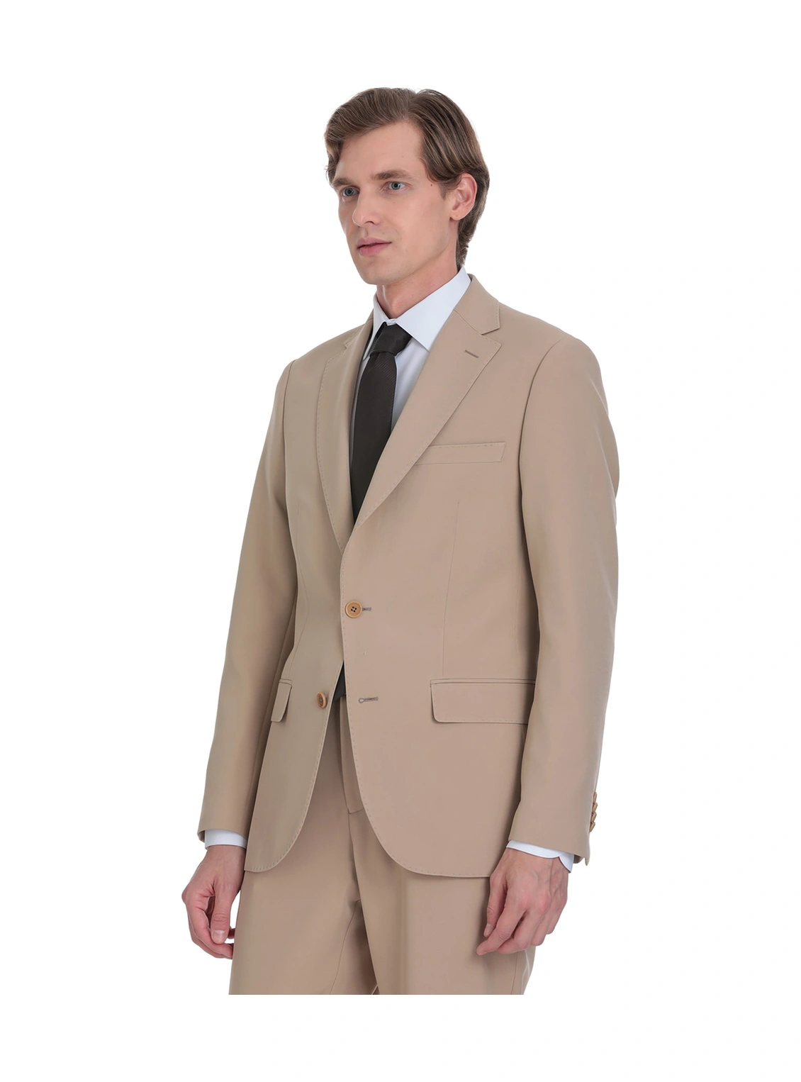 Hatemoğlu Vizon Slim Fit Mono Yaka Casual Takım Elbise Vizon