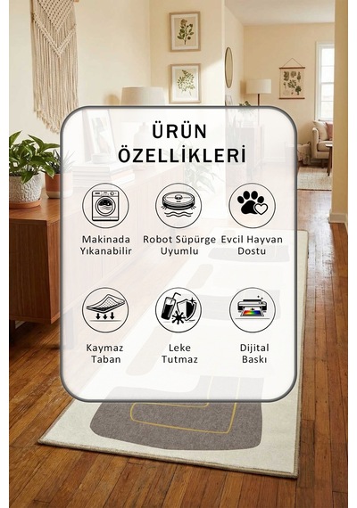 Yıkanabilir Yolluk 116 Bej