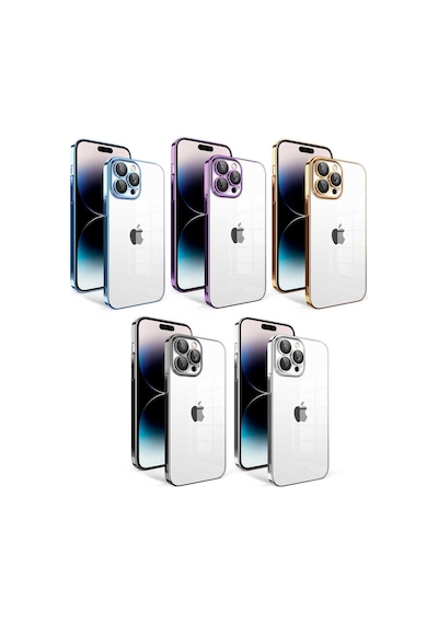 Apple Uyumlu iPhone 14 Pro Kılıf Kamera Korumalı Renkli Çerçeveli Zore Garaj Kapak Koyu Mor