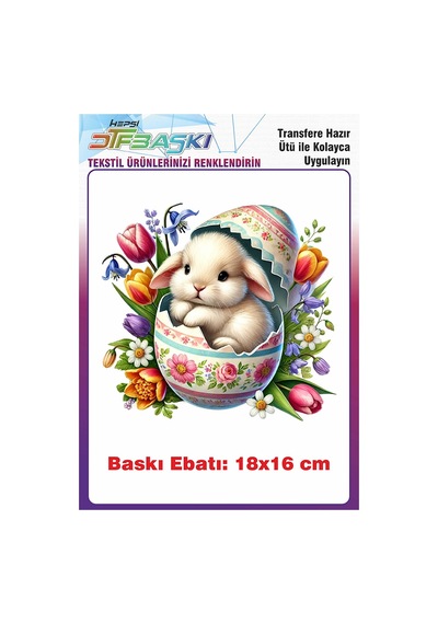 Paskalya Temalı Ütü İle Yapışan Tişört Tekstil Baskı 3124