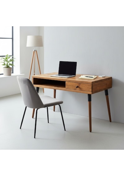 Mobenta Neo Desk: Masif Çalışma Masası 1 Çekmece Ve 1 Laptop Bölmesi - 120 Cm Tk Ahşap