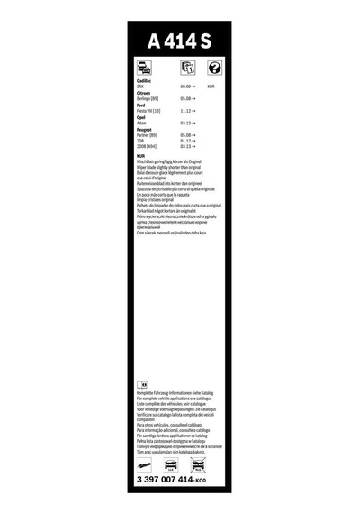 Aerotwin Silecek Seti - 650/400 Mm Cıtroen C3 Iıı 2016-2021 B618 A414s