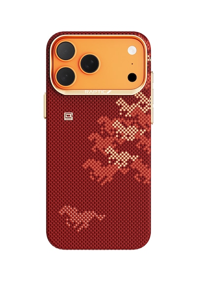 İphone 17 Pro Max Uyumlu Kılıf M-safe Özellikli Raptic Aramid Skin Chivalry Serisi Kapak Kırmızı