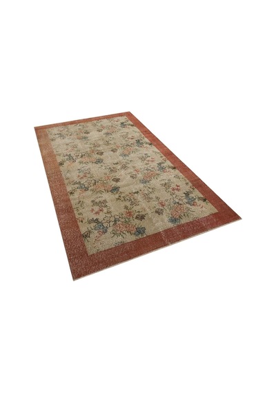 Ilham Verici Vintage El Işlemeli Yün Ipek Pers Fransız Halısı - 136x248 Cm 9941