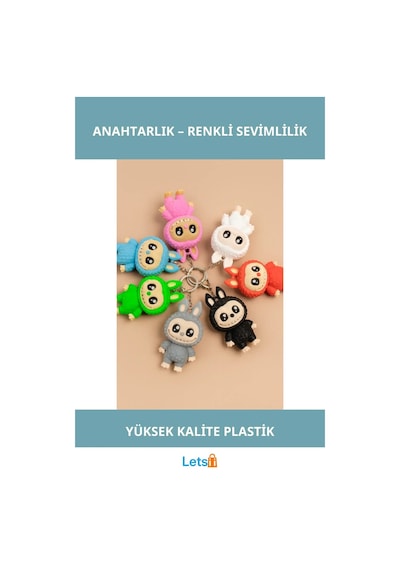 Renkli Labubu Figürlü Anahtarlık Eğlenceli Tasarım Çok Renkli