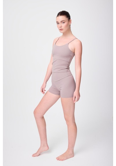 Hıghrıse Comfortflex Yüksek Bel Atletik Spor & Aktif Yaşam Şortu-2829 Kahverengi