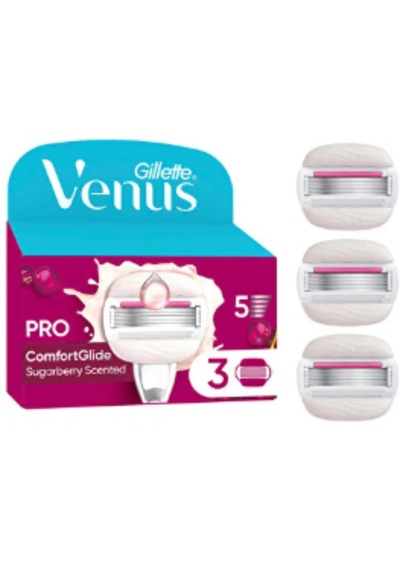 Gillette Venus Venus Comfortglide Sugarberry Kokulu Miami Kadın 3'lü Yedek Başlık
