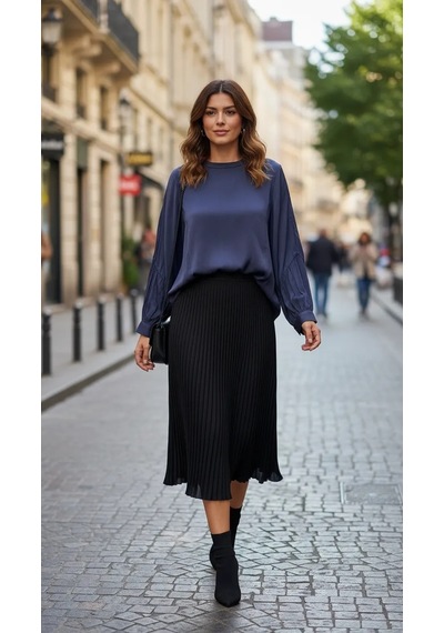 Misswhence İpek Bluz 39023 Lacivert