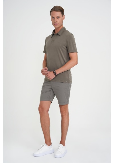 Efor Comfort Fit Polo Yaka Modal Karışım Kısa Kol Casual Haki Tişört Ts 903 Haki