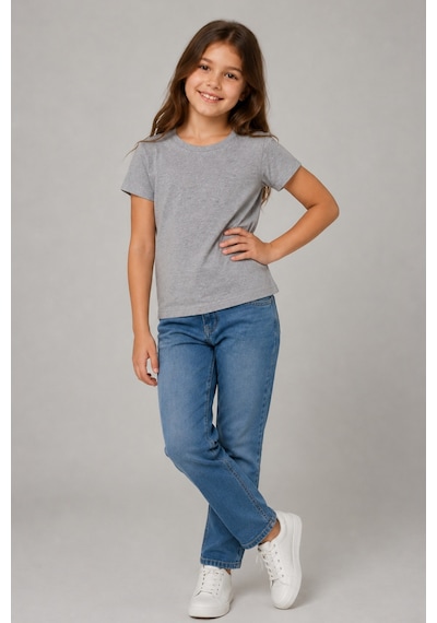 Kiagu Gri Kısa Kol Basic T-shirt- Terletmeyen Esnek Kumaş Pamuklu Mevsimlik Gri Kısakol Kız Çocuk Tsort Gri Kiagu Gri Kısa Kol Basic T-shirt- Terletmeyen Esnek Kumaş Pamuklu Mevsimlik Gri Kısakol Kız Çocuk Tsort Gri