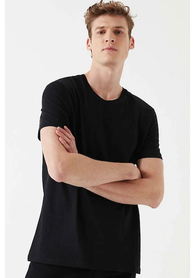 Mavi Bisiklet Yaka T-shirt Siyah