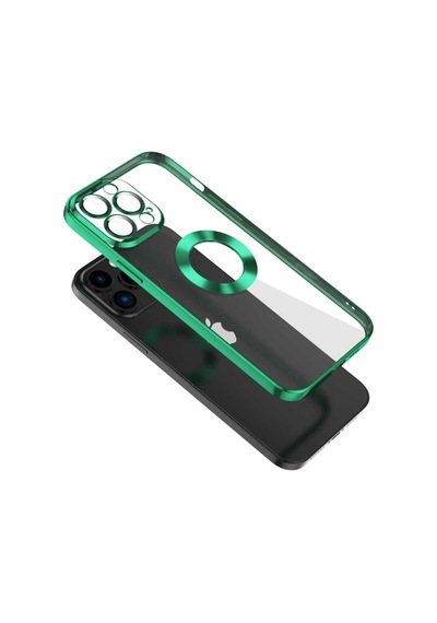 Apple Uyumlu iPhone  12 Pro Max Kılıf Kamera Korumalı Logo Gösteren Omega Kapak