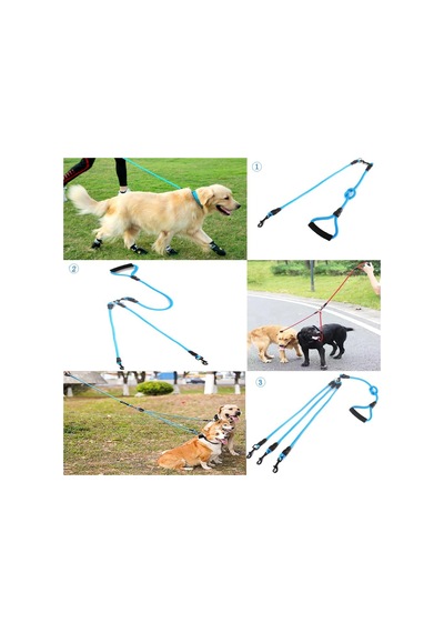 3'ü 1 Arada Dolgulu Saplı Dayanıklı Naylon Köpek Tasması, 360 Dönebilen Dolaşmayan Tırmanma İpi, Çıkarılabilir Evcil Hayvan Çekme Halatı, Orta Büyük Köpekler İçin Kurşun Mavi