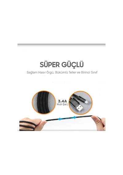 3.0 A General Mobile Gm 21 Plus Uyumlu Kopmaz Halat Usb To Type C Kablo 1m-ap210t Tak Çalıştır