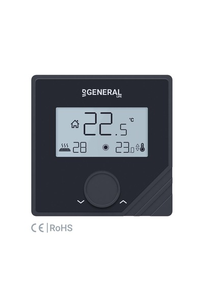 General Life Mitra Fh25s Yerden Isıtma Termostatı - Siyah