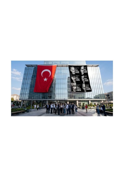 Mustafa Kemal Atatürk Altın İmza Ay Yıldız Bayrak Bayrak Ve Türk Bayrağı Premium Raşel Kumaş 2'li Set 10x15 Metre Ata59 Diğer