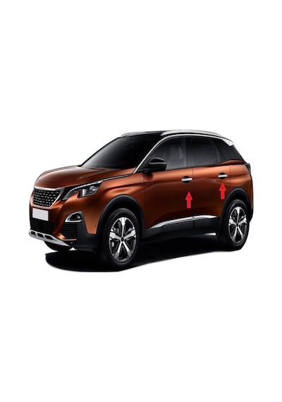 Peugeot 3008 Uyumlu 2016-2024 Krom Kapı Kolu 4 Kapı Paslanmaz Çelik