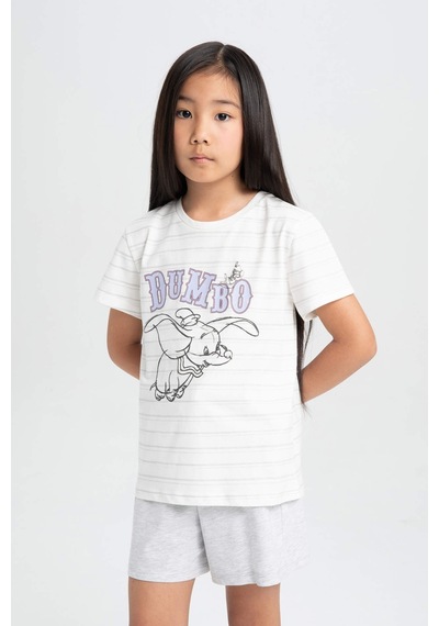 Defacto Kız Çocuk Disney Dumbo Pijama Takımı Kısa Kollu Üst Şort C1966A824SMER233 Ekru Defacto Kız Çocuk Disney Dumbo Pijama Takımı Kısa Kollu Üst Şort C1966A824SMER233 Ekru