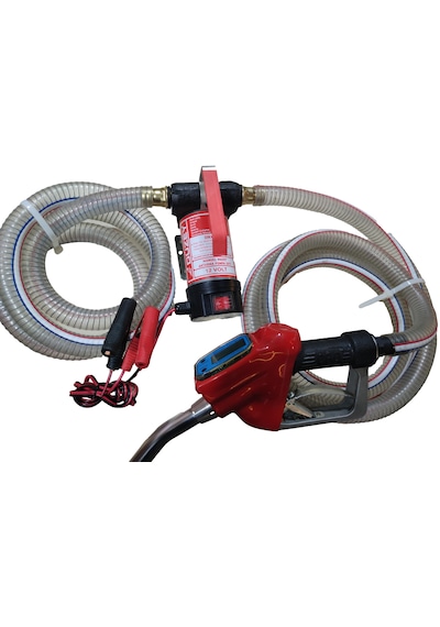 12 Volt Mazot Aktarma Pompası&5 Metre Telli Hortum&sayaçlı Tabanc