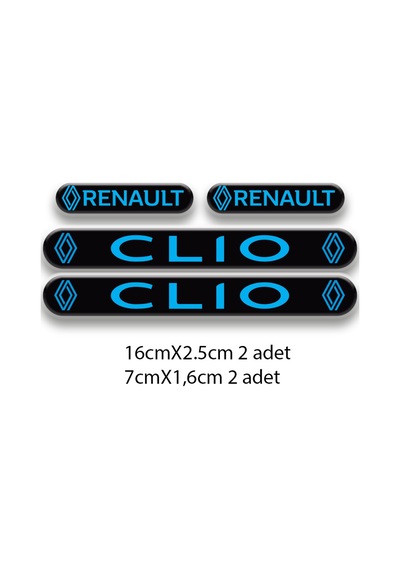 Otomobil Stıcker Seti Clio 3d Damla 4'lü 5 Nötr
