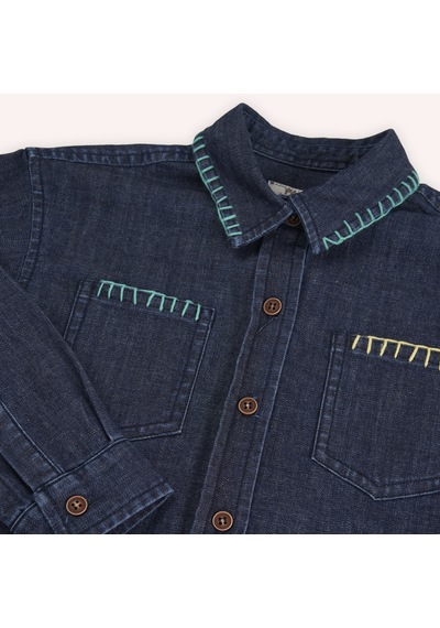 Kız Çocuk Denim Gömlek Lacivert 2421gk06004-4852 001